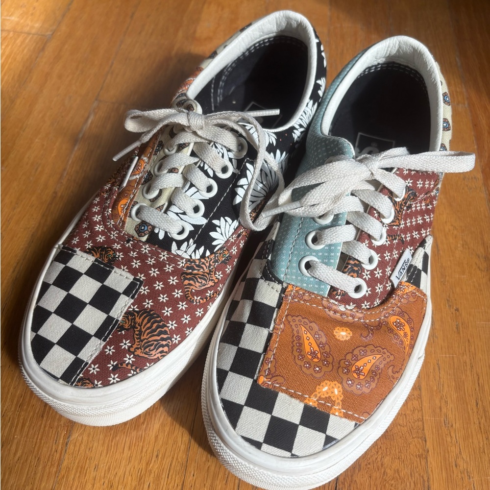 Vans Patchwork Checkerboard Tiger Low-Top Sneaker… - image 1
